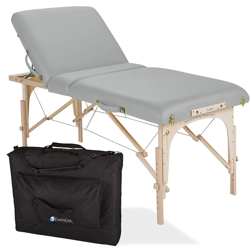 Earthlite Avalon XD Tilt — grijze bank met verhoogde rugsectie